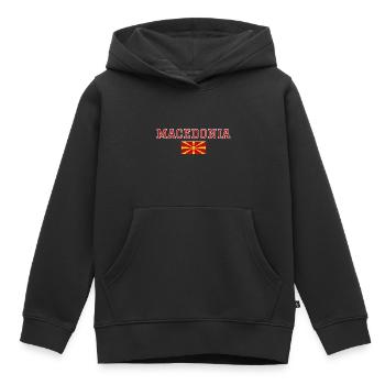 Macédoine - Sweat Premium à capuche enfant bio - noir - Devant - AI Model Kid Male (0cm)