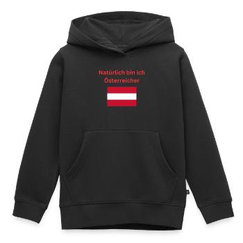Natürlich bin ich Österreicher - Kinder Premium Organic Hoodie - Schwarz - Vorne - AI Model Kid Male (0cm)