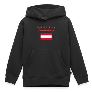 Natürlich bin ich Österreicherin - Kinder Premium Organic Hoodie - Schwarz - Vorne - AI Model Kid Male (0cm)
