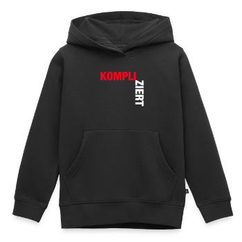 Kompliziert - Kinder Premium Organic Hoodie - Schwarz - Vorne - AI Model Kid Male (0cm)