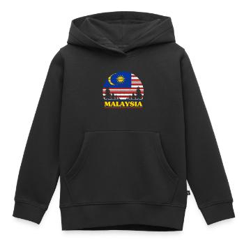 Malaisie - Sweat Premium à capuche enfant bio - noir - Devant - AI Model Kid Male (0cm)