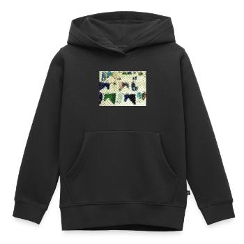 Yak Résumé - Sweat Premium à capuche enfant bio - noir - Devant - AI Model Kid Male (0cm)