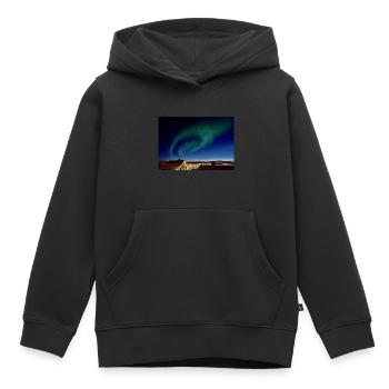 Aurora City Erstaunliche Nordlichter Aurora City A - Kinder Premium Organic Hoodie - Schwarz - Vorne - AI Model Kid Male (0cm)