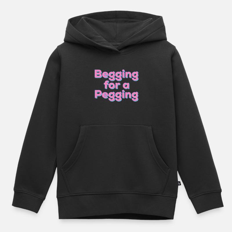 Mendier une citation de Pegging - Sweat Premium à capuche enfant bio - noir