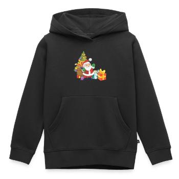 Santa Claus - Kids Premium Organic Hoodie - black - Front - AI Model Kid Male (0cm)