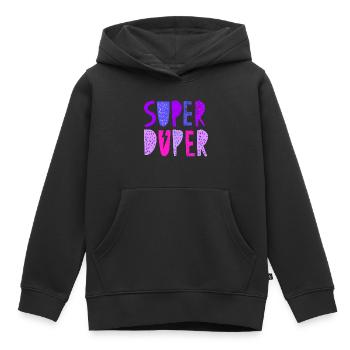 Super Duper - Kinder Premium Organic Hoodie - Schwarz - Vorne - AI Model Kid Male (0cm)
