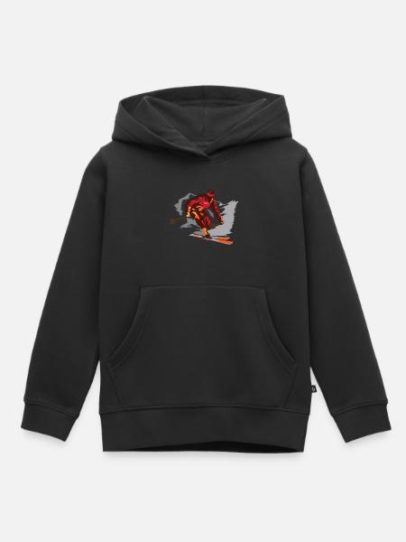 Skifahrer - Kinder Premium Organic Hoodie - Schwarz