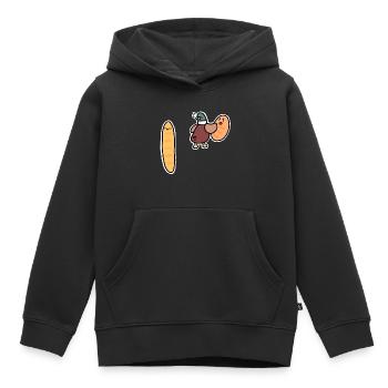 Ente mit Brot Meme - Kinder Premium Organic Hoodie - Schwarz - Vorne - AI Model Kid Male (0cm)