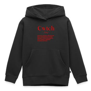 Cwtch Définition Pays de Galles Galles - Sweat Premium à capuche enfant bio - noir - Devant - AI Model Kid Male (0cm)