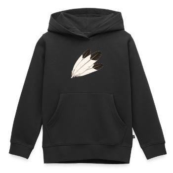 Plume d'aigle - Sweat Premium à capuche enfant bio - noir - Devant - AI Model Kid Male (0cm)
