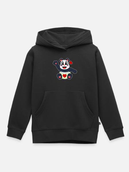 Panda Baby Windel - Kinder Premium Organic Hoodie - Schwarz