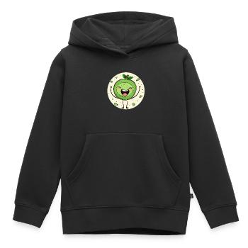 Fröhliche Kiwi - Kinder Premium Organic Hoodie - Schwarz - Vorne - AI Model Kid Male (0cm)