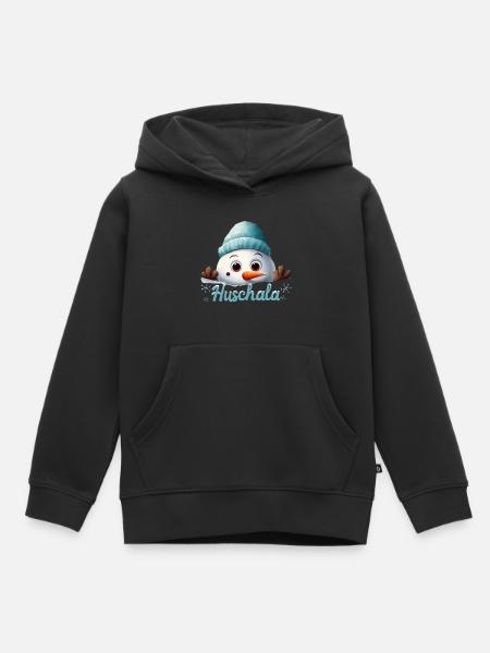 Huschala Kalt Winter fränkisch - Kinder Premium Organic Hoodie - Schwarz