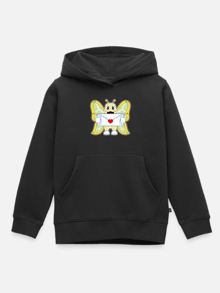 Schmetterling Liebesbrief - Kinder Premium Organic Hoodie - Schwarz