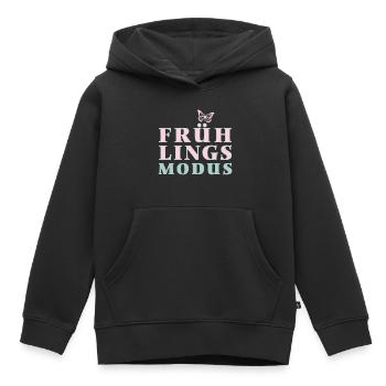 Spring Mode - Spring is here! - Kids Premium Organic Hoodie - black - Front - AI Model Kid Male (0cm)