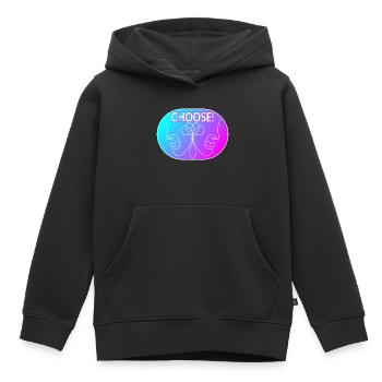 Strichzeichnung - Wählen Sie - Kinder Premium Organic Hoodie - Schwarz - Vorne - AI Model Kid Male (0cm)