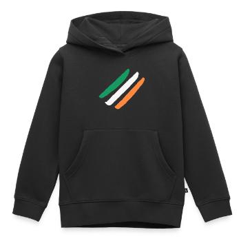 Irlande / Drapeau de l’Irlande - Diagonal - Élégant - Sweat Premium à capuche enfant bio - noir - Devant - AI Model Kid Male (0cm)