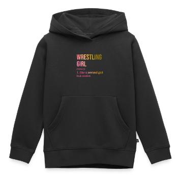 Wrestle Wrestle Wrestle - Kids Premium Organic Hoodie - black - Front - AI Model Kid Male (0cm)