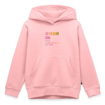 Arménie - Sweat Premium à capuche enfant bio - rose - Devant - AI Model Kid Female (0cm)