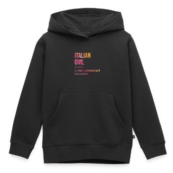 Italie, Italie, Italie - Sweat Premium à capuche enfant bio - noir - Devant - AI Model Kid Male (0cm)