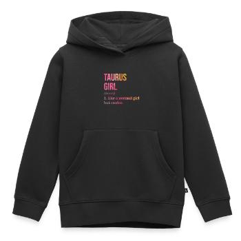 Taureau Taureau Taureau - Sweat Premium à capuche enfant bio - noir - Devant - AI Model Kid Male (0cm)