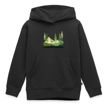 Flucht aus der Waldgelassenheit - Kinder Premium Organic Hoodie - Schwarz - Vorne - AI Model Kid Male (0cm)