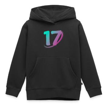 Nummer 17 mehrfarbig - Kinder Premium Organic Hoodie - Schwarz - Vorne - AI Model Kid Male (0cm)