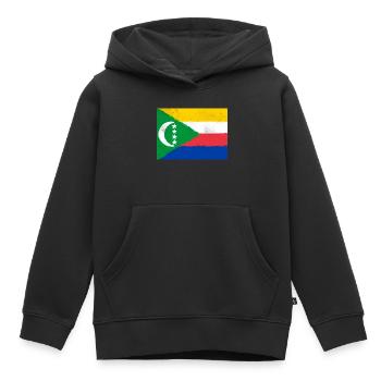 Drapeau des Comores - Sweat Premium à capuche enfant bio - noir - Devant - AI Model Kid Male (0cm)