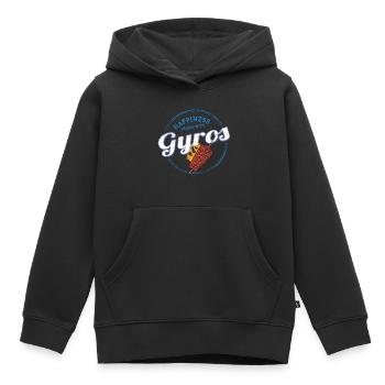 Gyros Restaurant Vintage Grèce Souvenir - Sweat Premium à capuche enfant bio - noir - Devant - AI Model Kid Male (0cm)