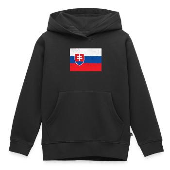 Flagge der Slowakei - Kinder Premium Organic Hoodie - Schwarz - Vorne - AI Model Kid Male (0cm)