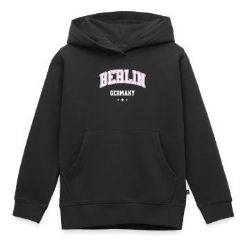 Berlin Pink Varsity Germany - Kids Premium Organic Hoodie - black - Front - AI Model Kid Male (0cm)