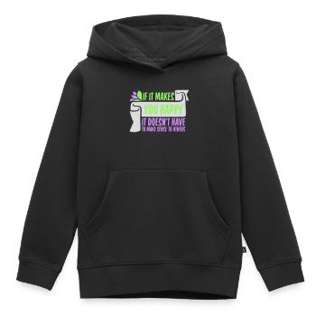 Si ça te rend heureux, sens les autres, Spruch Glück Frei - Sweat Premium à capuche enfant bio - noir - Devant - AI Model Kid Male (0cm)