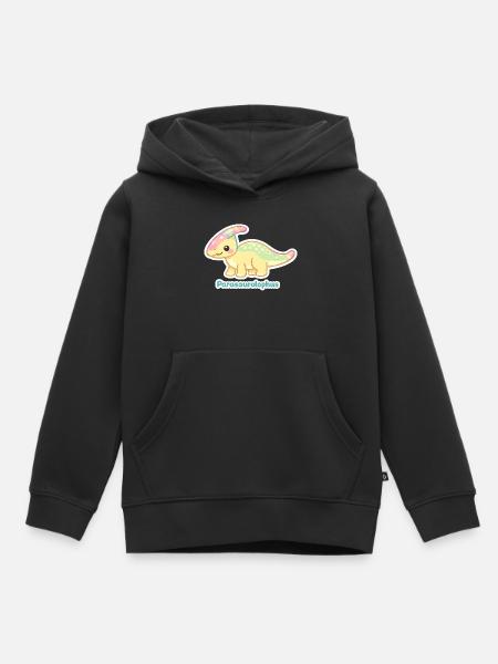 Pastellparasaurolophus Regenbogenkamm - Kinder Premium Organic Hoodie - Schwarz