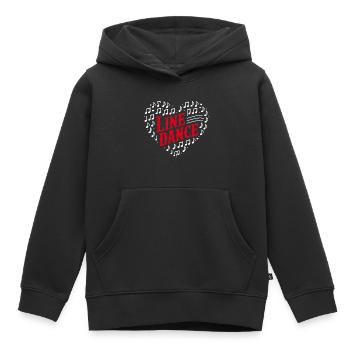 Line Dance Heart Design - Kids Premium Organic Hoodie - black - Front - AI Model Kid Male (0cm)