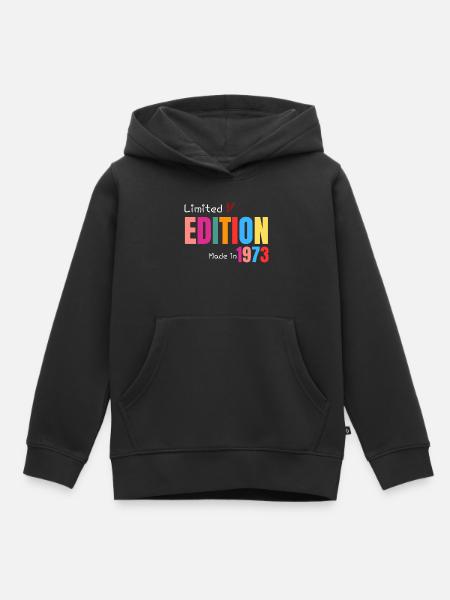 Limitierte Auflage Hergestellt 1973 - Kinder Premium Organic Hoodie - Schwarz