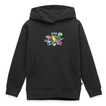 Dinosaure Stegosaurus Préhistorique Préhistorique - Sweat Premium à capuche enfant bio - noir - Devant - AI Model Kid Male (0cm)