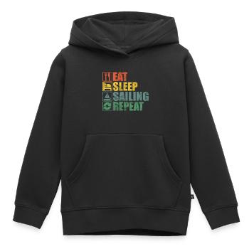 Voile Voile Voile Voile Voile - Sweat Premium à capuche enfant bio - noir - Devant - AI Model Kid Male (0cm)