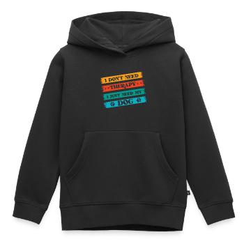L’amour du chien - Sweat Premium à capuche enfant bio - noir - Devant - AI Model Kid Male (0cm)