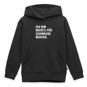 Ich bin nichts für schwache Nerven lustig & witzig - Kinder Premium Organic Hoodie - Schwarz - Vorne - AI Model Kid Male (0cm)