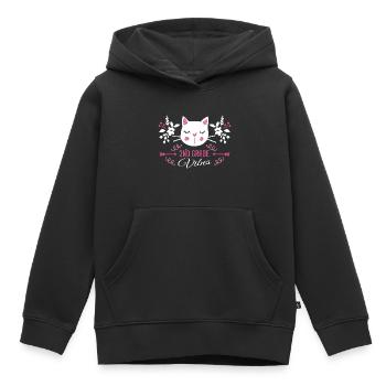 2nd grade | Grade Vibes Back to School Cute Cat - Sweat Premium à capuche enfant bio - noir - Devant - AI Model Kid Male (0cm)