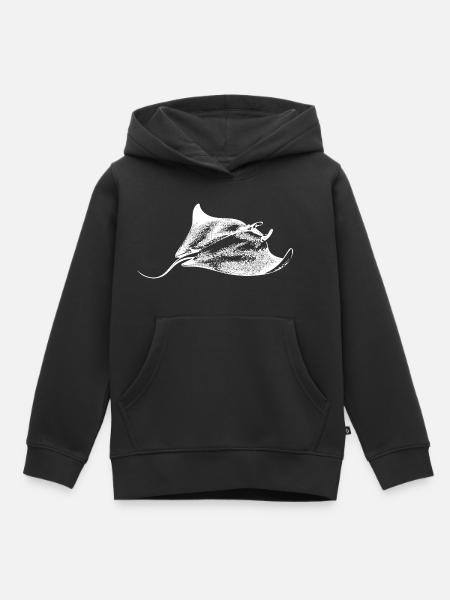 Manta Rochen Sealife - Kinder Premium Organic Hoodie - Schwarz