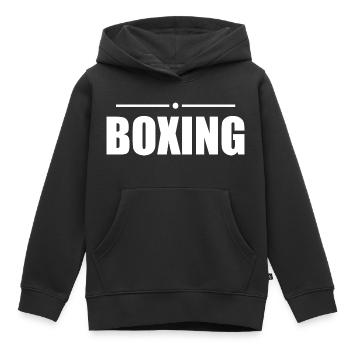 Champion de Boxe Boxing - Sweat Premium à capuche enfant bio - noir - Devant - AI Model Kid Male (0cm)