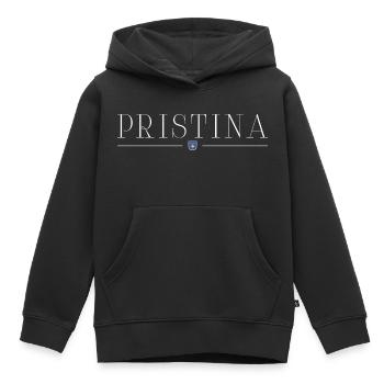 Pristina, T-shirt de conception de style Kosovo - Sweat Premium à capuche enfant bio - noir - Devant - AI Model Kid Male (0cm)
