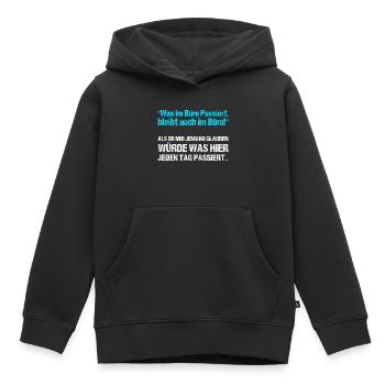 Was im Büro Passiert bleibt auch im Büro - Kinder Premium Organic Hoodie - Schwarz - Vorne - AI Model Kid Male (0cm)