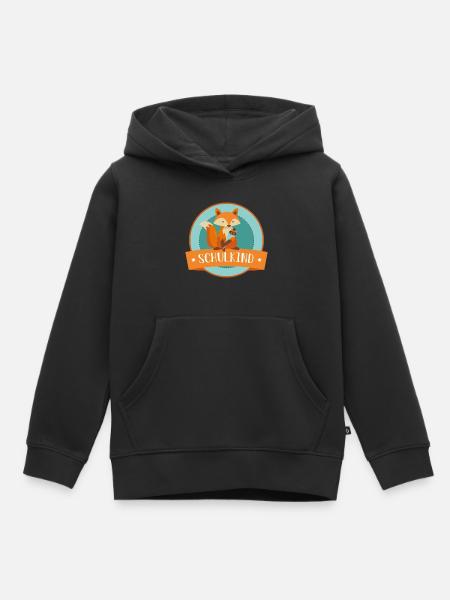 Schulkind - schlauer Fuchs - Schulbeginn - Kinder Premium Organic Hoodie - Schwarz