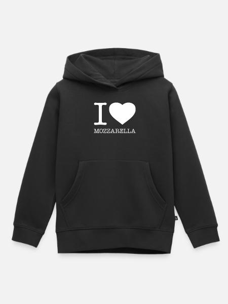 J’ADORE LA MOZZARELLA - Sweat Premium à capuche enfant bio - noir