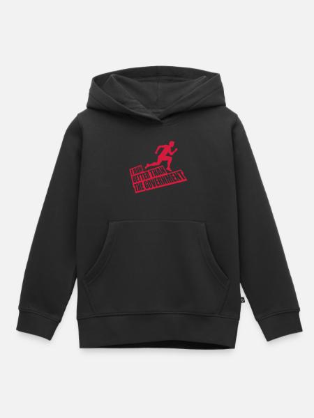 run better than government - Kinder Premium Organic Hoodie - Schwarz