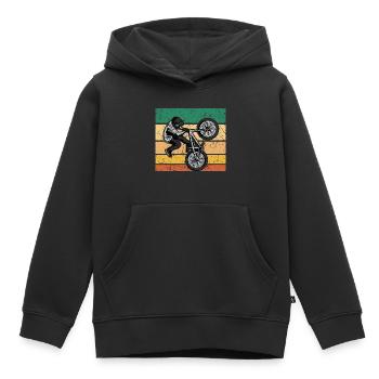 BMX Fahrer | BMX Fahrrad | BMX Kinderfahrrad - Kinder Premium Organic Hoodie - Schwarz - Vorne - AI Model Kid Male (0cm)