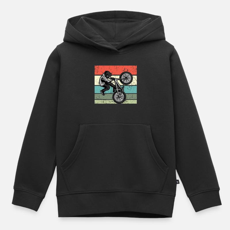 Vélo BMX Chemise Enfants - Sweat Premium à capuche enfant bio - noir