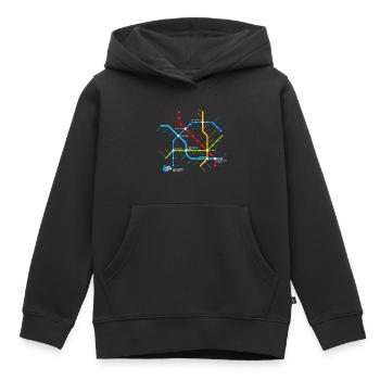 Quedlinburg (U-Bahn-Liniennetz-Edition) - Kinder Premium Organic Hoodie - Schwarz - Vorne - AI Model Kid Male (0cm)
